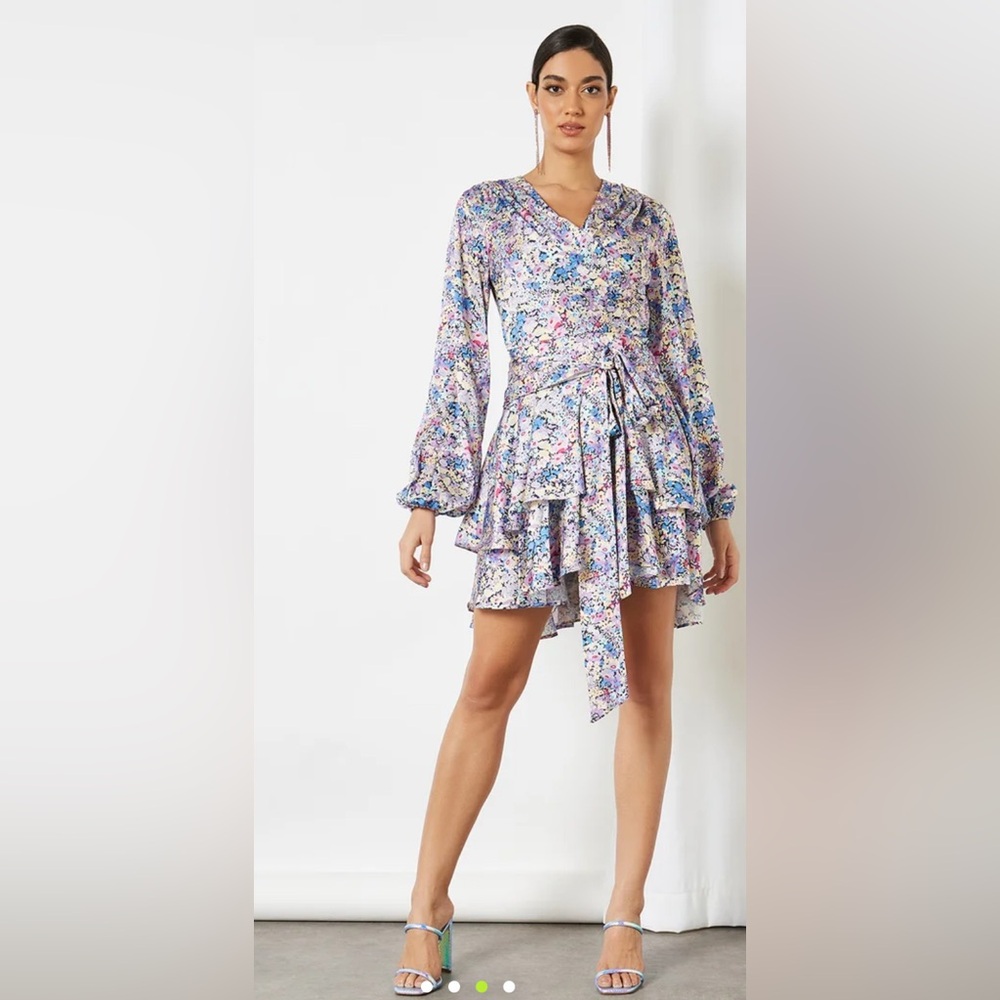 Elliatt Carolina Floral Wrap Mini Dress Multicolor Size Small
